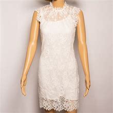 Witchery Dresses | Nwt. Cream, Lace Dress With High Neck. | Color: Cream | Size: 4