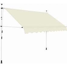Vidaxl Retractable Awning Outdoor Awning Patio Folding Arm Awning 118.1" Cream, Ivory, Canopies & Gazebos
