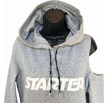 Starter Black Label Distressed Gray Fleece Pouch Hoodie Dress Size Womens Small