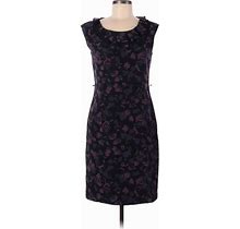 Classiques Entier Casual Dress - Sheath Scoop Neck Sleeveless: Purple Floral Dresses - Women's Size 6