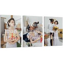 3 Panel Custom Canvas Prints With Your Photos, Hanging Wall Art Set, Personalized Art, Print Pictures Photos On Canvas, Gifts For Family, Wedding,