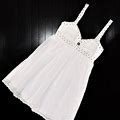 Bebe Dresses | Bebe White Silk & Lace Beaded Babydoll Dress || Xs | Color: White | Size: Xs