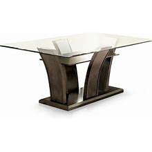 Sorell Contemporary Glass Top Dining Table - Furniture Of America IDF-3710GY-T