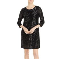 Caroline Rose Women's Sequined Dress - Black - Size Medium