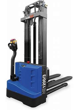 Fully Powered Electric Walkie Stacker He1200/3, 118" Lift, 2646 Lb Capacity, Solidhub