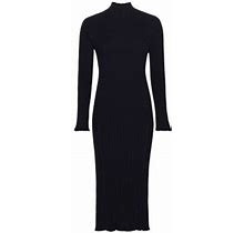 Proenza Schouler Women's Rib-Knit Midi-Dress - Midnight - Size XL