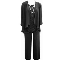 3 Pcs Mother Of The Bride Pant Suits For Wedding Long Sleeve Chiffon Formal Evening Gowns With Jacket