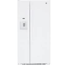 GSS23GGPWW GE 33" 25.3 Cu Ft. Side By Side Refrigerator - White
