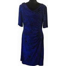 Anne Klein Dresses | Anne Klein Blue Paisley Spandex Sheath Dress Size Medium | Color: Blue/Red/Tan | Size: M