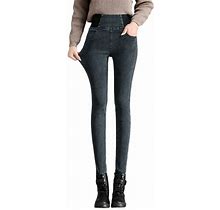 Womens High Waist Jeans Black Slim Fit Elastic Waist Ladies Jeans Pants Stretch Leggings Plus Size Women Pants Long Stilt Pants Jean Pants For Women D