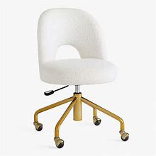 Andie Swivel Desk Chair, Chunky Boucle Ivory