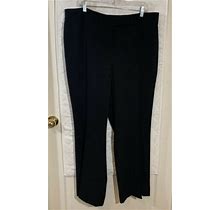 Preston & York Black Dress Pants 18 Regular Wide Leg Trousers Black W