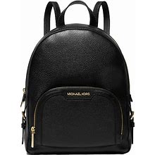 Michael Kors Jaycee Medium Pebbled Leather Backpack Bag Handbag Black