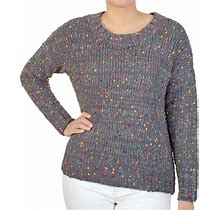 Seven7 Sweaters | Seven Women's Gray Confetti Chenille Cozy Sweater Size Medium | Color: Gray/Pink | Size: M