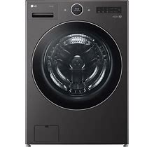 LG WM6700HBA 27 Inch Front Load Washer With 5.0 Cu. Ft. Capacity: Black Steel