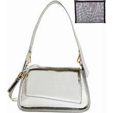 Y2k Silver Purse Hobo Bag Leather Underarm Shoulder Bag Metallic Handbag Small Tote Evening Clutch Crossbody For Women