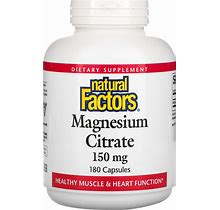 Natural Factors, Magnesium Citrate, 150 Mg, 180 Capsules