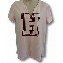 Tommy Hilfiger Womens Pink Short Sleeve V-Neck T-Shirt. Size Medium - Women | Color: Pink | Size: M