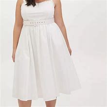 Torrid Dresses | Torrid Nwt Ivory Poplin Midi Dress | Color: White | Size: 3X