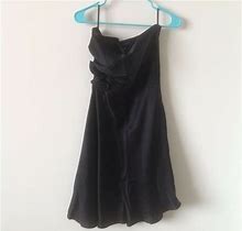 $168 NWT Banana Republic 100% Silk Strapless Rosette Dress 2P 2 Petite PXS P XS
