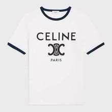 CELINE Paris T-Shirt In Cotton Jersey - White - Size : M - For Women