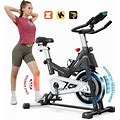Pooboo Magnetic Exercise Bike Indoor Bluetooth Cycling Bike Home Cardio Workout Stationary Bike 45Lbs Heavy-Duty Flywheel Quiet Belt Drive