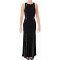 Aqua Women's New Black Lace Inset Hi-Low Trumpet Evening Dress Gown 6
