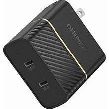Otterbox USB-C Dual Port Fast Charge Wall Charger, 50W Combined (USB-C 30W + USB-C 20W) - BLACK SHIMMER