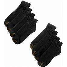 Gold Toe Men's 8-Pack Quarter Socks (Black)
