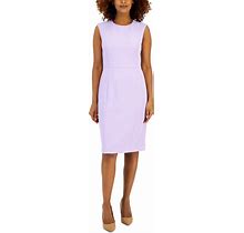 Kasper Petite Stretch-Crepe Sleeveless Sheath Dress - Lavender Mist - Size 4P