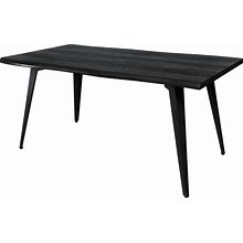 Leisuremod Ravenna Modern Rectangular Wood 63 Inch Dining Table With Metal Legs