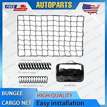 3'X4' Roof Rack Cargo Netmesh Bungee Net Stretches To 6'X8' For Rooftop Cargo