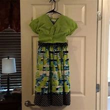 Bonnie Jean Dresses | Girls Knee Length Dress | Color: Black/Blue/Green/White | Size: 10G