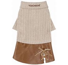 Touchdog Modress' Fashion Designer Dress Dog Sweater | Brown | Small | Pet Clothing + Shoes Pet Sweaters | Outdoor