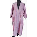Powder Rose Pink 100% Thai Silk Robe Kimono Wrap Front Two Pockets And Belt 41 Inches (102.5 Cm) Long Size M Brand New