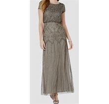 $199 Adrianna Papell Women Petite Sequined Blouson Gown Dress Petite
