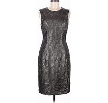 White House Black Market Cocktail Dress: Silver Dresses - Women's Size 6