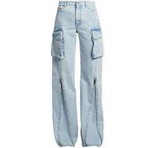 Stella Mccartney Women's Flared Cargo Jeans - Light Vintage Blue - Size 30