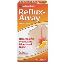 Naturalcare Refluxaway Acid Reflux Aid | Homeopathic Supplement Support For Symptoms Of Stomach, Heartburn, Indigestion & Gas | HPUS Compliant | 60 C