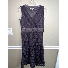Woman's Isaac Mizrahi For Target Dress Sz S Small Lace Lined Midi Gray