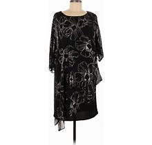 Ignite Evenings Casual Dress Boatneck 3/4 Sleeve: Black Graphic Dresses - Women's Size 6