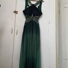 Betsy & Adam Dresses | Emerald Sequin Evening Gown | Color: Green | Size: 12