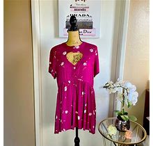 Torrid Dresses | Torrid Womens Plus Size 1X Hot Pink Palm Tree Knit Midi Summer Spring Dress | Color: Pink | Size: 1X