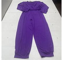 Ashley Stewart Purple Tall Cut Out Jumpsuit Womens Plus Size 30/32