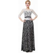 Black And White Lace Mother Of The Bride Dresses With 3/4 Sleeves