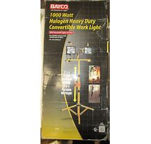 BAYCO HEAVY DUTY CONVERTIBLE WORKLIGHT TRIPOD 1000 WATT HALOGEN LIGHT SL-1005