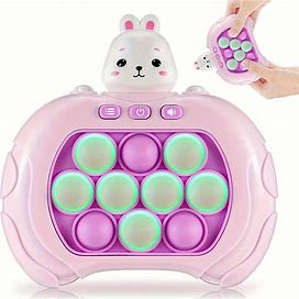 Rabbit-Pop Fidget Game For Kids Adult, Handheld Quick Push Bubble Toy Pop It Pro Light Up Game, 4 Modes, 200+,Temu