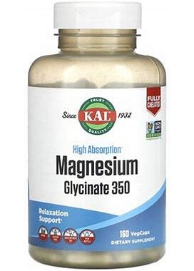 KAL, High Absorption Magnesium Glycinate 350, 160 Vegcaps, CAL-39022