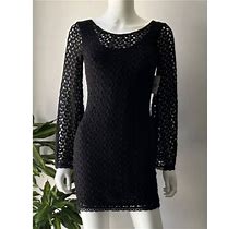 Free People Dresses | Nwt Free People Size Xs Black Crochet Bell Sleeve Boho Hippie Mini Lined Dress | Color: Black | Size: Xs