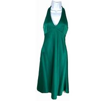 Bcbg Maxazria Green Halter Knee Length Holiday Party Dress Size 2